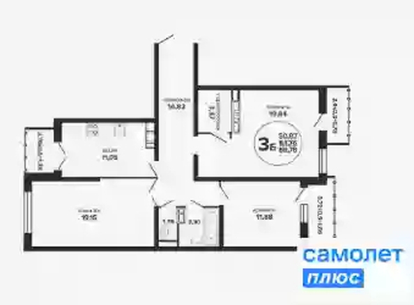 
  Продается 3-комн. квартира 88.8 м², в ЖК Гулливер, литер 1. Фото 7.