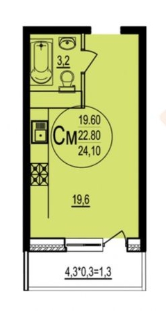 
   Продам студию, 22.1 м², Евгении Жигуленко ул, 7к1

. Фото 6.