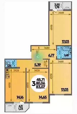 
   Продам 3-комнатную, 83 м², Генерала Трошева Г.Н. ул, 21

. Фото 5.