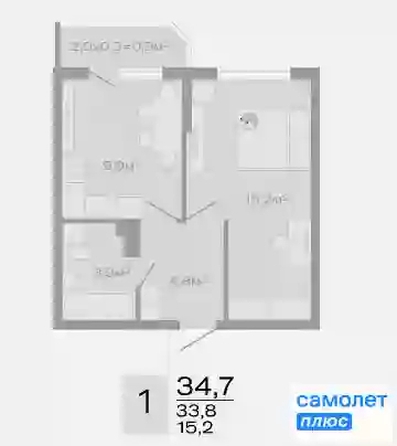 
   Продам 1-комнатную, 34.6 м², ДЗЕНПАРК, литер 10

. Фото 10.