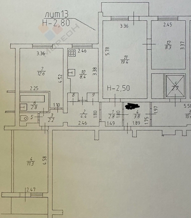 
   Продам 4-комнатную, 74.3 м², Игнатова ул, 43

. Фото 11.