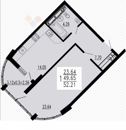 
   Продам 1-комнатную, 50.5 м², Шоссе Нефтяников ул, 18к2

. Фото 12.