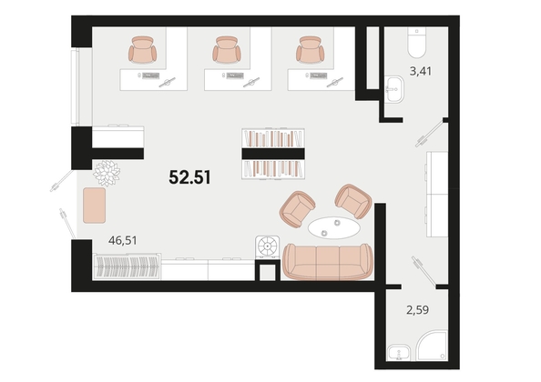 
   Продам офис, 52.51 м², Родные просторы, литера 14

. Фото 1.