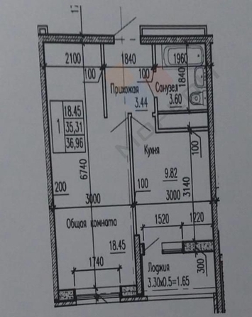 
   Продам 1-комнатную, 37.1 м², Заполярная ул, 39к8

. Фото 9.