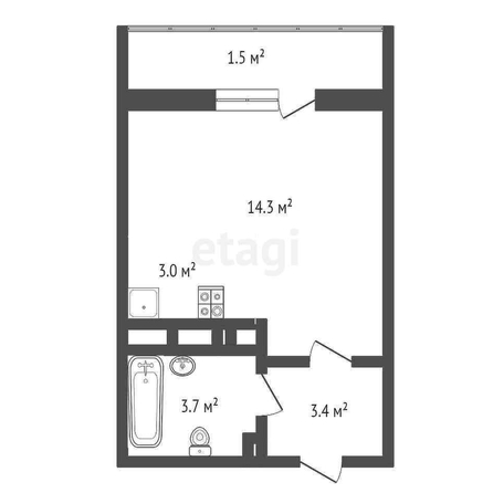 
   Продам студию, 25.9 м², Героя Ростовского ул, 8 к5

. Фото 12.