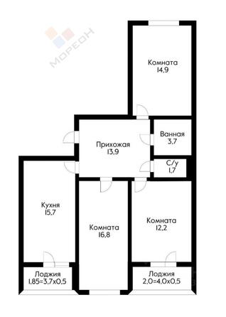 
   Продам 3-комнатную, 82.8 м², Жлобы ул, 141

. Фото 10.