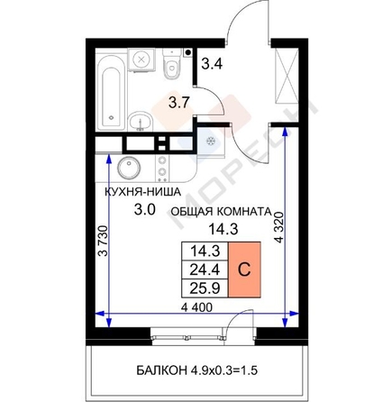 
   Продам 1-комнатную, 24.9 м², Героя Ростовского ул, 8к5

. Фото 11.