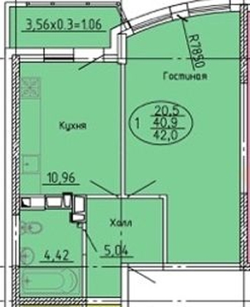 
   Продам 1-комнатную, 43.23 м², Уральская ул, 100

. Фото 12.