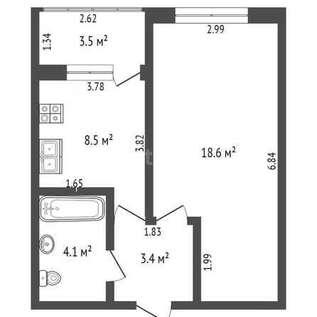 
   Продам 1-комнатную, 35.1 м², Заполярная ул, 39/10

. Фото 2.