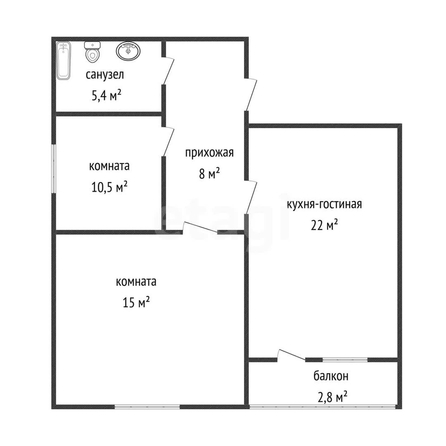 
   Продам 2-комнатную, 54.5 м², Западный Обход ул, 39/2/6

. Фото 1.