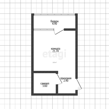 
   Продам студию, 28.3 м², Западный Обход ул, 39/2/5

. Фото 1.