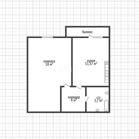 
   Продам 1-комнатную, 37 м², Крылатская ул, 21/1  1

. Фото 1.