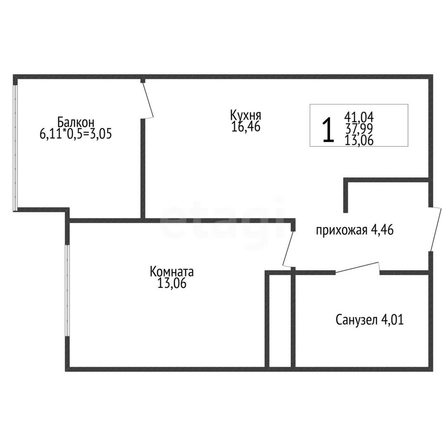 
   Продам 1-комнатную, 36.7 м², Любимово мкр, 18

. Фото 1.