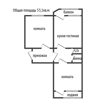 
   Продам 2-комнатную, 53.1 м², Боспорская ул, 2

. Фото 1.