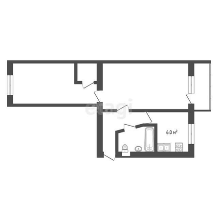 
   Продам 2-комнатную, 41.6 м², Волжская ул, 75

. Фото 1.