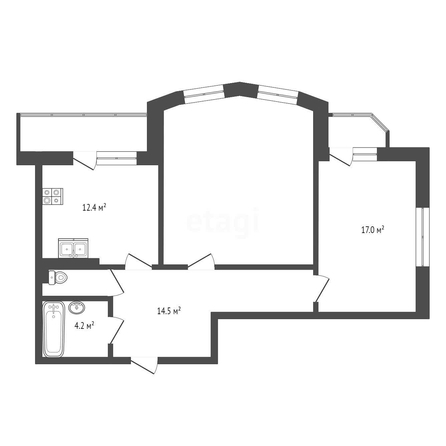 
   Продам 2-комнатную, 77.7 м², Константина Образцова пр-кт, 4/1

. Фото 2.