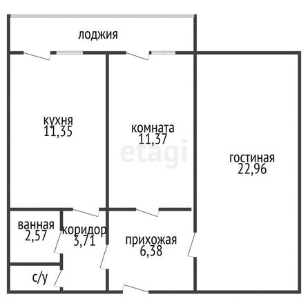 
   Продам 2-комнатную, 59.4 м², Черкасская ул, 53

. Фото 15.