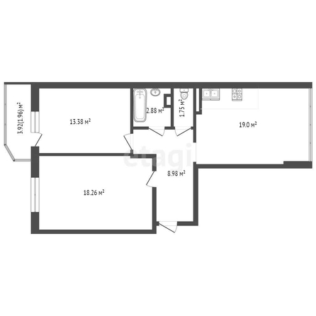 
   Продам 2-комнатную, 58.6 м², Конгрессная ул, 33

. Фото 8.