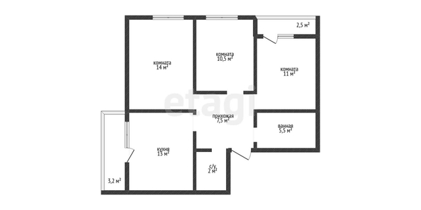 
   Продам 3-комнатную, 63.7 м², Позднякова ул, 2 к15

. Фото 8.