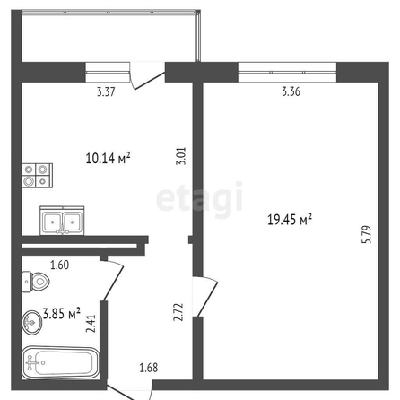 
   Продам 1-комнатную, 37.8 м², Черкасская ул, 62/1

. Фото 11.