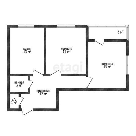 
   Продам 2-комнатную, 60 м², Домбайская ул, 10

. Фото 13.