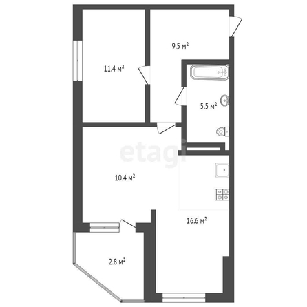 
   Продам 2-комнатную, 52.1 м², Адмиралтейский б-р, 3/1

. Фото 29.