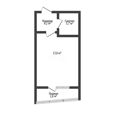 
   Продам студию, 26.8 м², Командорская ул, 9/2

. Фото 1.