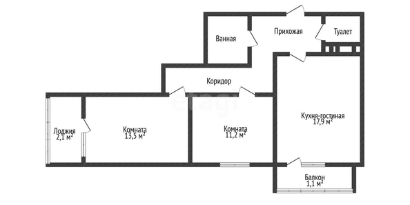 
   Продам 2-комнатную, 62.7 м², Домбайская ул, 55/1

. Фото 1.