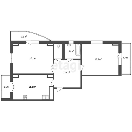 
   Продам 2-комнатную, 73.1 м², Кожевенная ул, 60

. Фото 24.