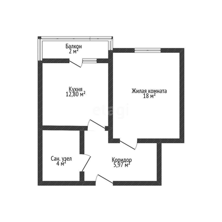 
   Продам 1-комнатную, 41.3 м², Стахановская ул, 1/5  5

. Фото 1.