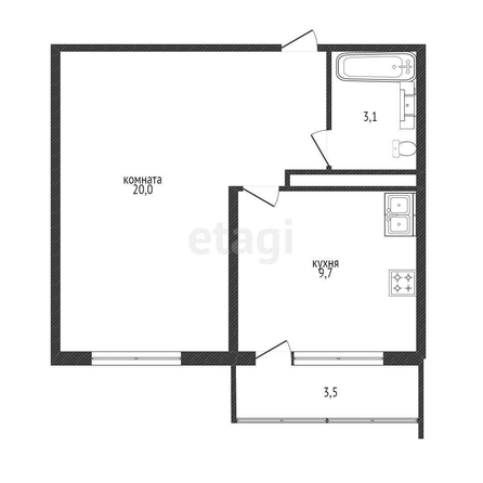 
   Продам 1-комнатную, 32.9 м², Новосельская ул, 18

. Фото 10.