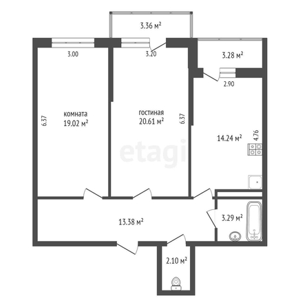 
   Продам 2-комнатную, 72.2 м², Московская ул, 112

. Фото 11.