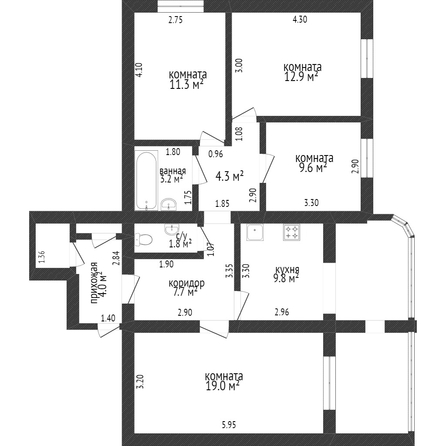 
   Продам 4-комнатную, 133.1 м², Московская ул, 57/1

. Фото 14.