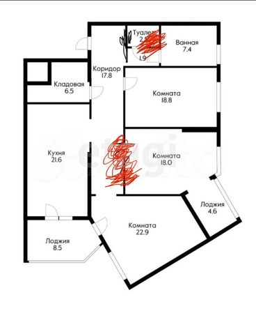 
   Продам 3-комнатную, 131 м², Кубанская Набережная ул, 37/11

. Фото 31.