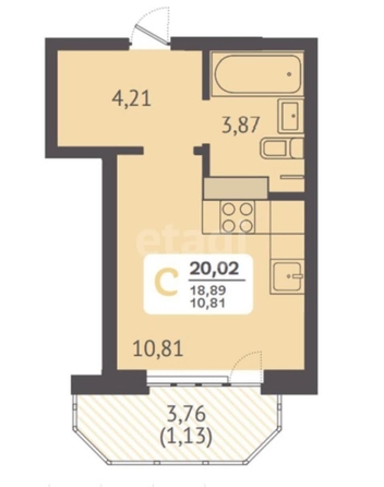 
   Продам студию, 20 м², Красных Партизан ул, 1/4 к16

. Фото 2.