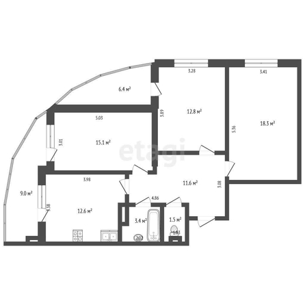 
   Продам 3-комнатную, 89 м², Конгрессная ул, 33

. Фото 39.