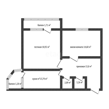 
   Продам 2-комнатную, 72.1 м², Московская ул, 112

. Фото 1.