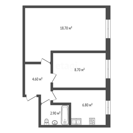 
   Продам 2-комнатную, 42 м², Ставропольская ул, 266

. Фото 1.