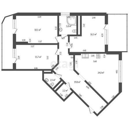 
   Продам 3-комнатную, 105.4 м², Клары Лучко б-р, 14/3

. Фото 46.