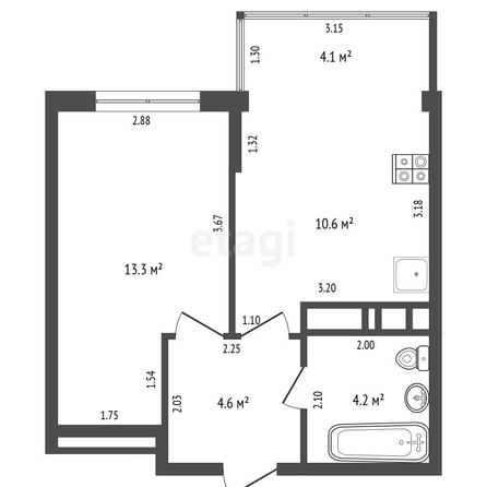 
   Продам 1-комнатную, 37 м², Конгрессная ул, 41/1

. Фото 30.