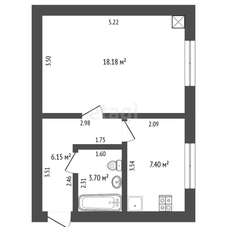 
   Продам 1-комнатную, 35.4 м², Хлебосольная ул, 4

. Фото 6.