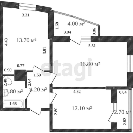 
   Продам 2-комнатную, 58 м², Лучший, литер 1

. Фото 11.