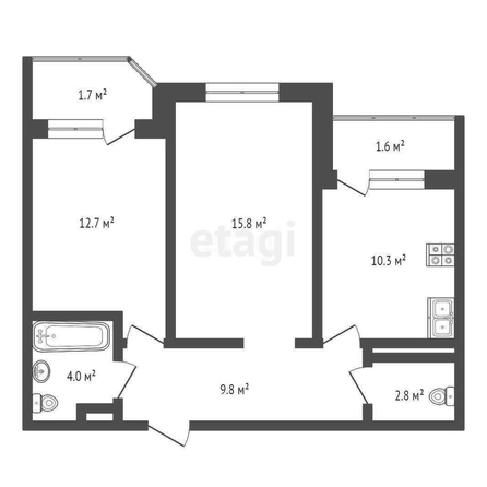 
   Продам 2-комнатную, 58.7 м², Мачуги В.Н. ул, 166Б

. Фото 1.