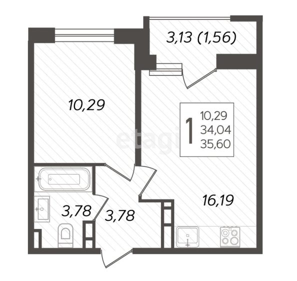 
   Продам 1-комнатную, 35.6 м², Ural (Урал)

. Фото 8.