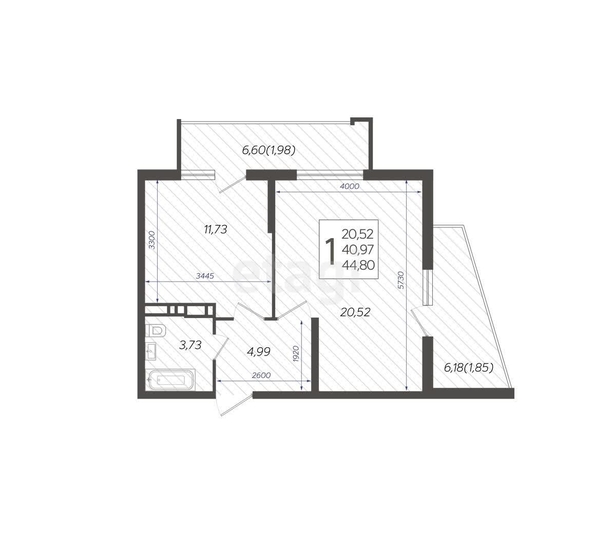 
   Продам 1-комнатную, 44.8 м², Режиссёр, литера 3

. Фото 17.