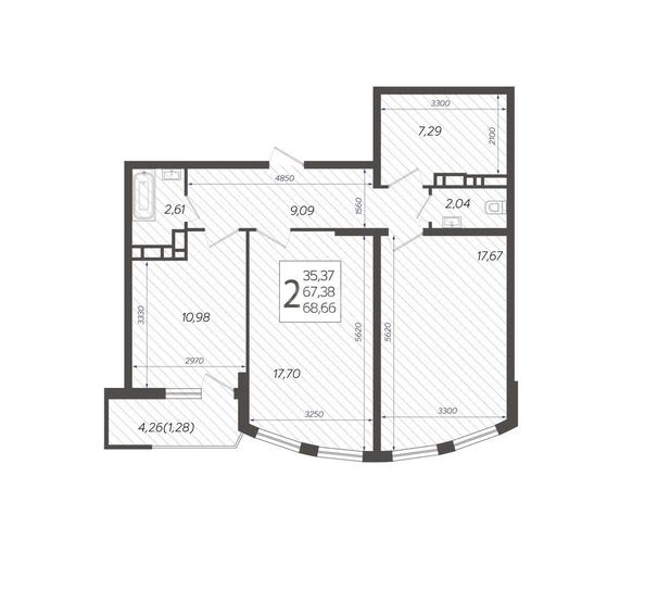 
   Продам 2-комнатную, 68.7 м², Режиссёр, литера 3

. Фото 1.