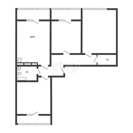 
   Продам 3-комнатную, 85.5 м², Гарантия на Обрывной, лит 2 б/с 3,4

. Фото 12.