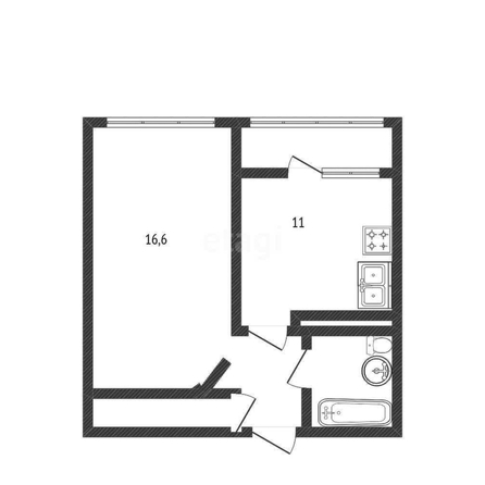 
   Продам 1-комнатную, 39.7 м², Колхозная ул, 5/2 к3

. Фото 1.