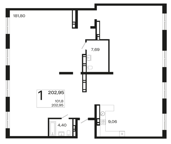 
   Продам 1-комнатную, 202.95 м², Патрики, литер 4.1

. Фото 4.