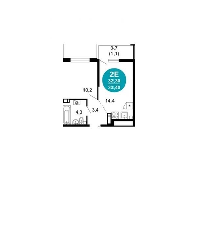 
   Продам 2-комнатную, 33.4 м², Искры ул, 66/10

. Фото 3.